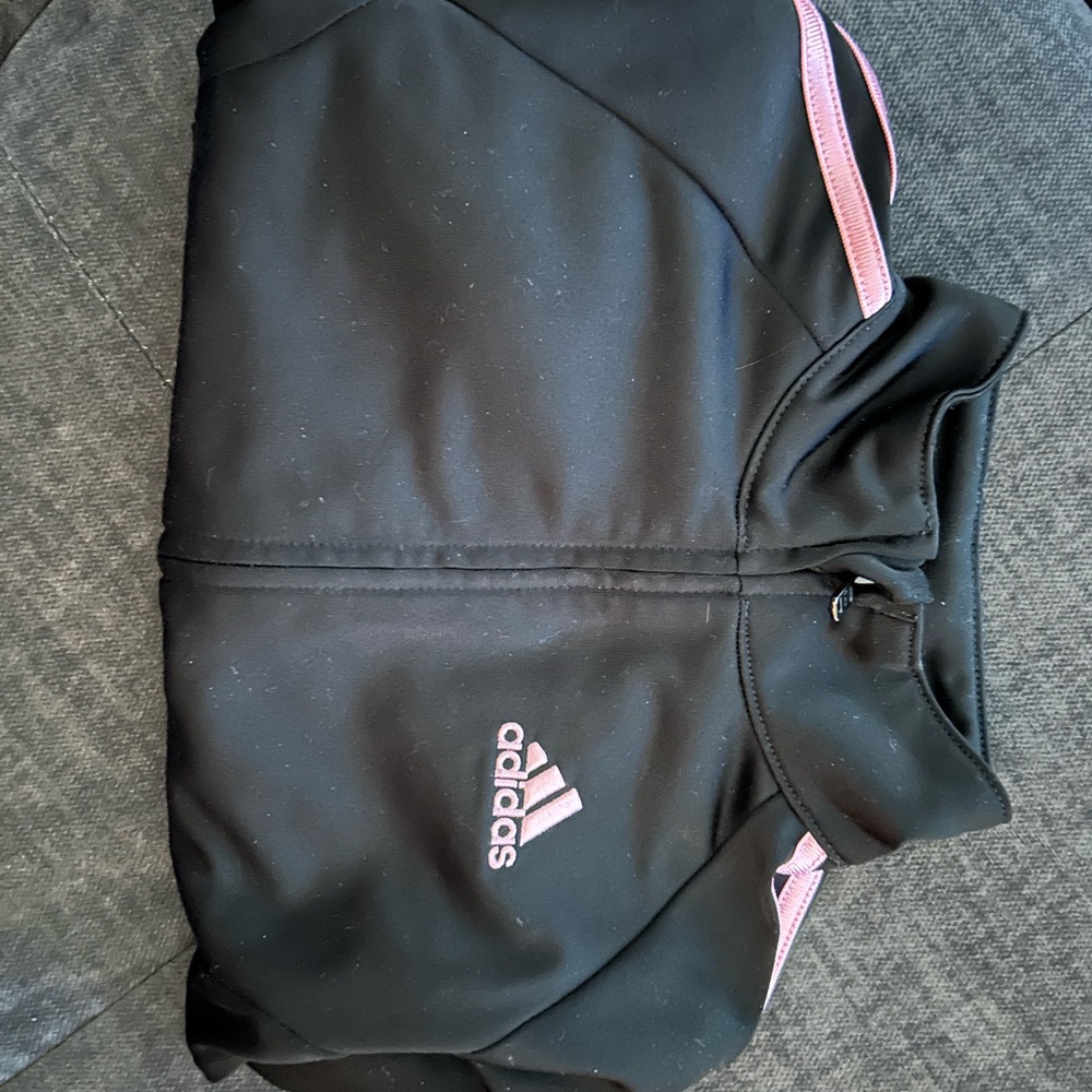 Adidas Black Jacket and pants with Pink Logo size 18 months